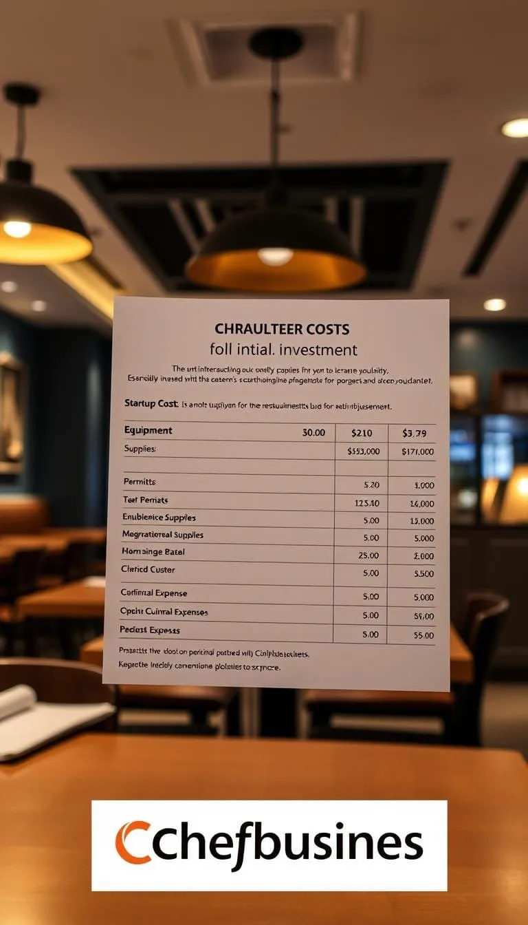 Inversión inicial para restaurante