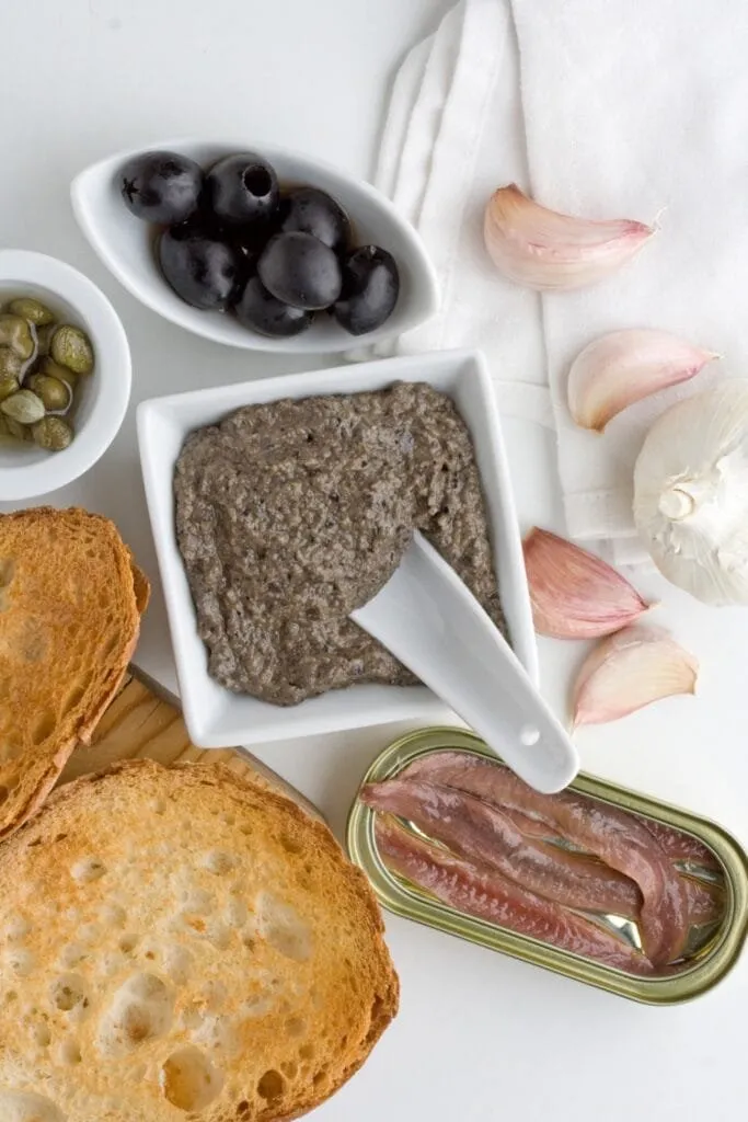 Receta de tapenade de aceitunas negras - Ingredientes para el tapenade