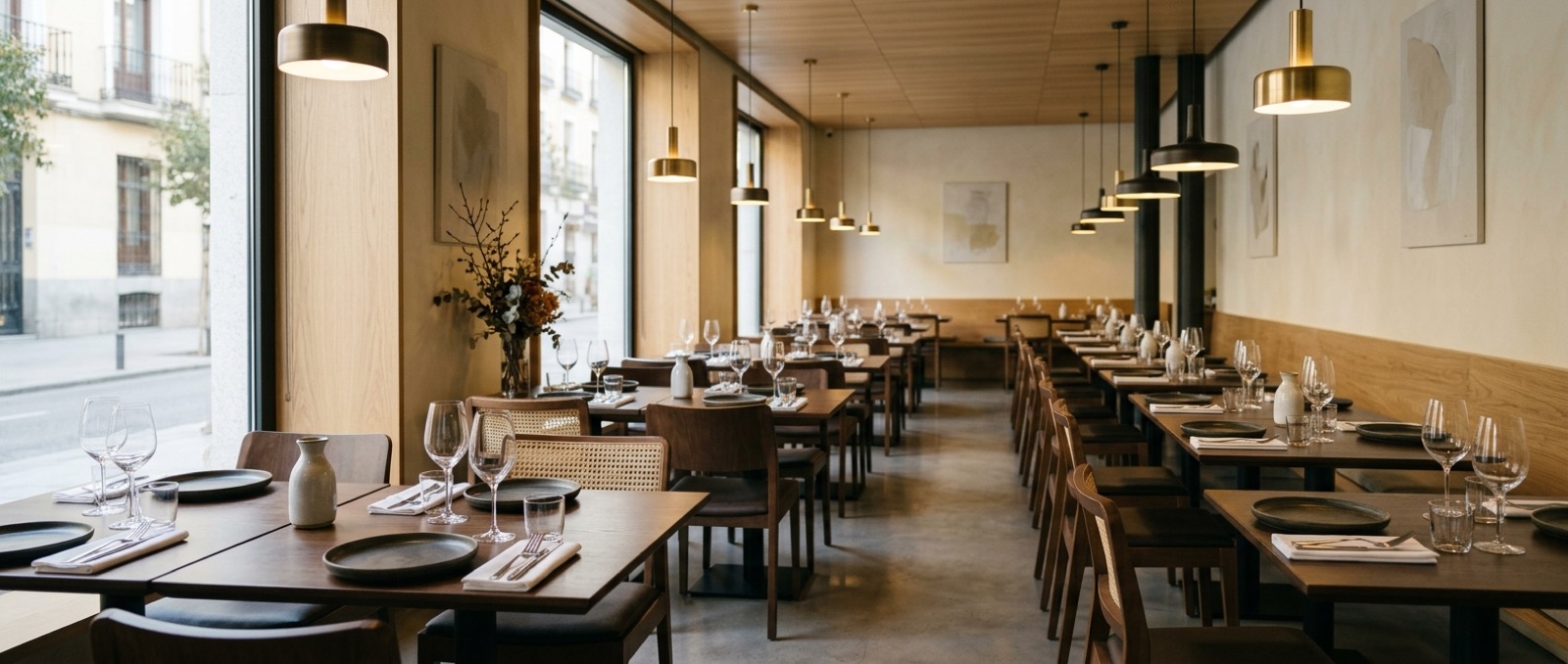 Sala de restaurante operando con estándares unificados bajo una dirección gastronómica