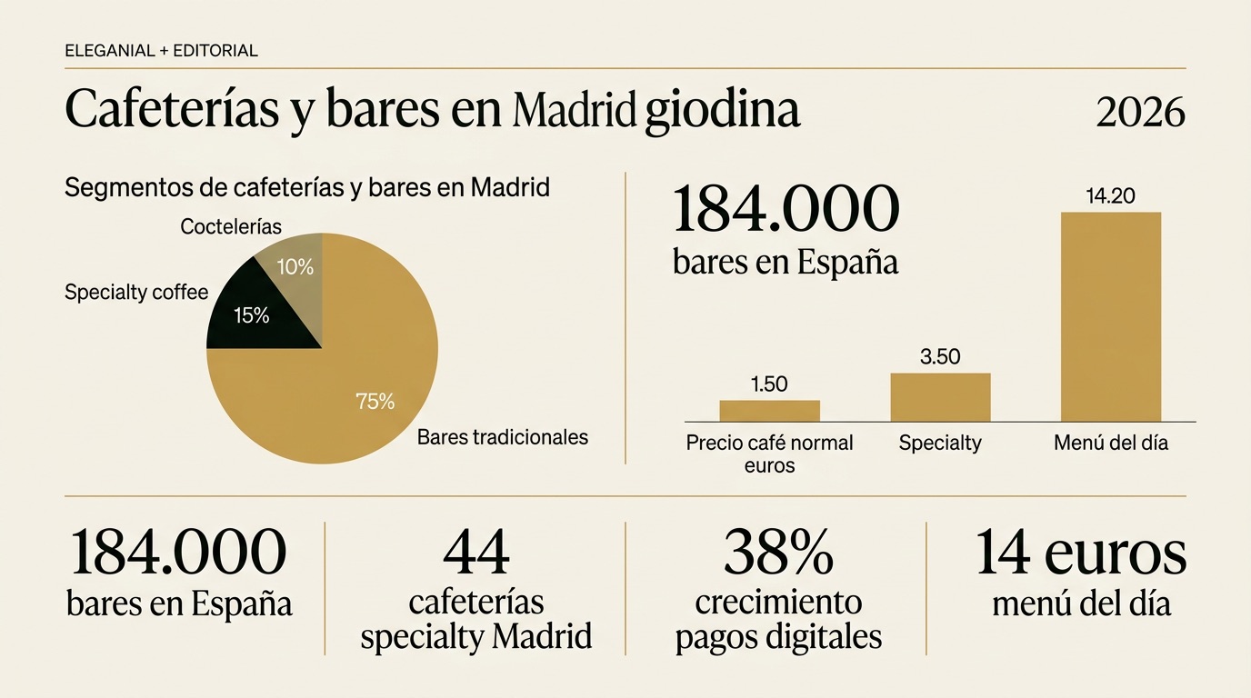 Café and Bar market infographic in Madrid 2026