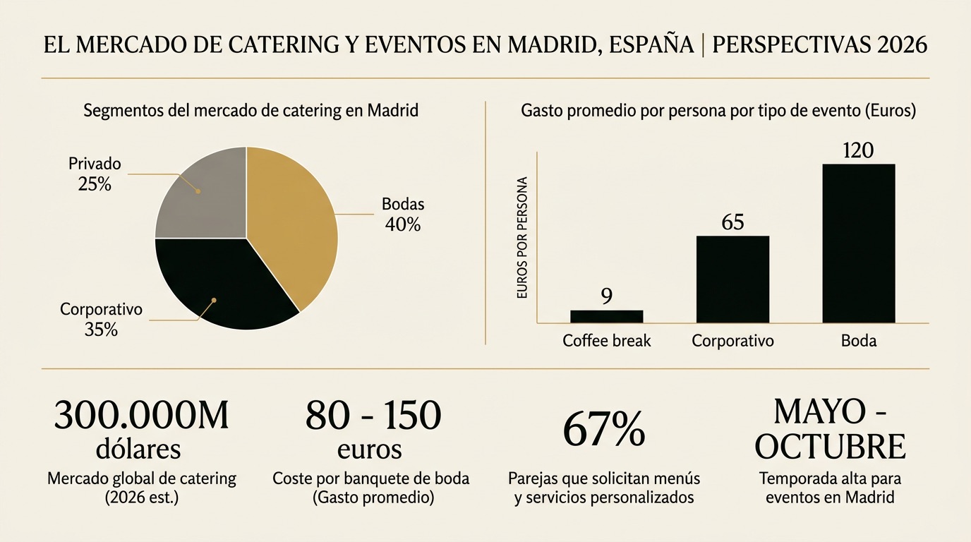 Catering and Events market infographic in Madrid 2026