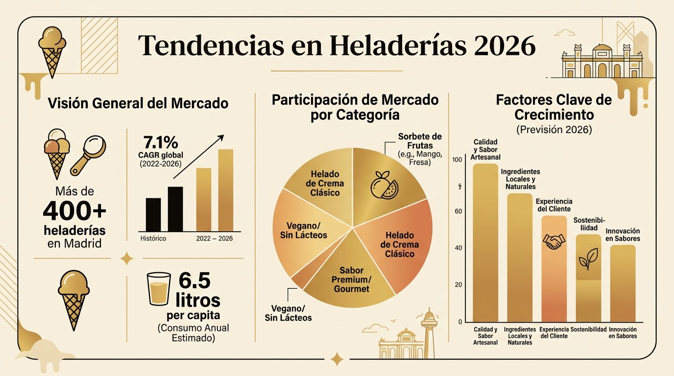 Infografia del mercado de heladería en Madrid 2026