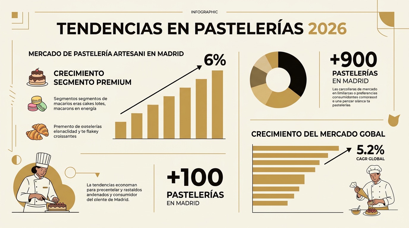 Infografia del mercado de pastelería en Madrid 2026