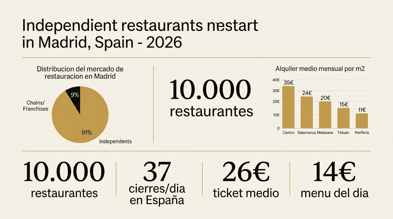 Independent Restaurant market infographic in Madrid 2026