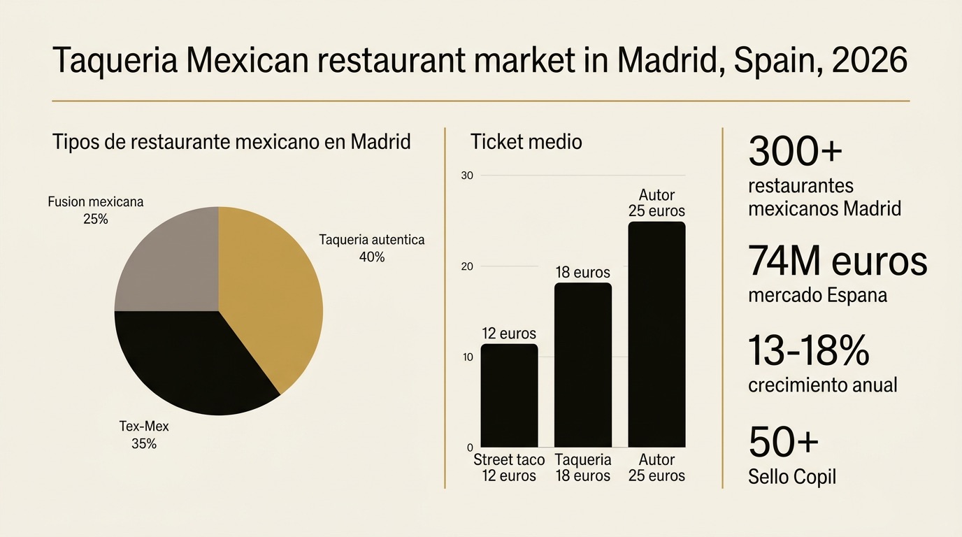 Infografia del mercado de taquería en Madrid 2026