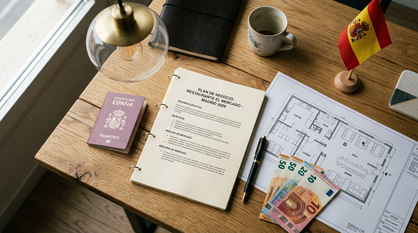 Documentación para abrir restaurante en Madrid: pasaporte, plan de negocio, planos y euros