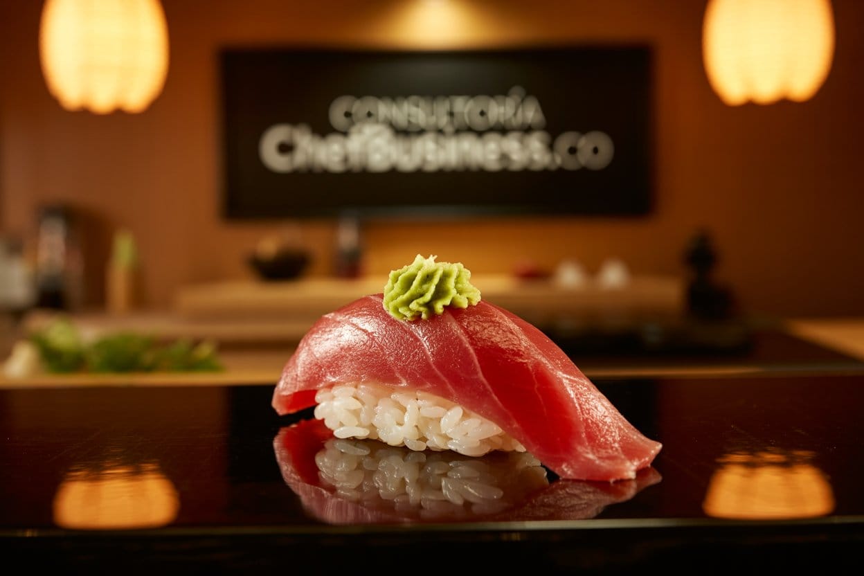Nigiri de atún en restaurante japonés Madrid - Consultoría ChefBusiness.co
